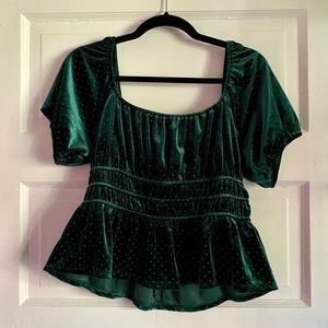 Francesca’s Smocked Velvet Top